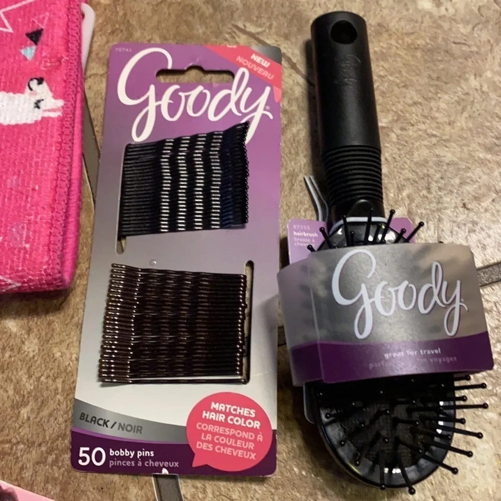 Girl’s Temporary Tattoo/Hair Accessories Bundle Goody Hair Clips Hairbrush